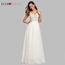 Load image into Gallery viewer, Prom Dresses Long 2020 Ever Pretty Elegant Long V-neck Tulle Lace Applique Sleeveless A-line Hot Selling Vestidos De Graduacion