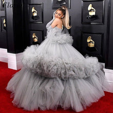 Load image into Gallery viewer, Princess Gray Celebrity Dresses 2020 Middle East Sexy Red Carpet Runaway Dresses Fashion Photography Gowns Plus Size Vestidos
