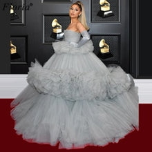 Load image into Gallery viewer, Princess Gray Celebrity Dresses 2020 Middle East Sexy Red Carpet Runaway Dresses Fashion Photography Gowns Plus Size Vestidos
