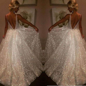 2020 ready to ship cheap sexy backless V neck white  gala dress vestidos de fiesta largos vestido formatura